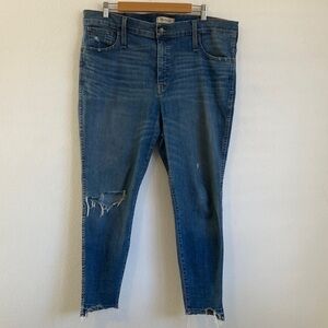 Madewell 10‎ Inch High Rise Skinny Jeans 34 Petite Classic Denim